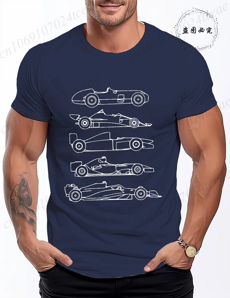 Vintage Racing Car T Shirt Men Women Clothing Oversized Loose Short Sleeve Automobile Racing Graphic T-Shirts Streetwear Tee
