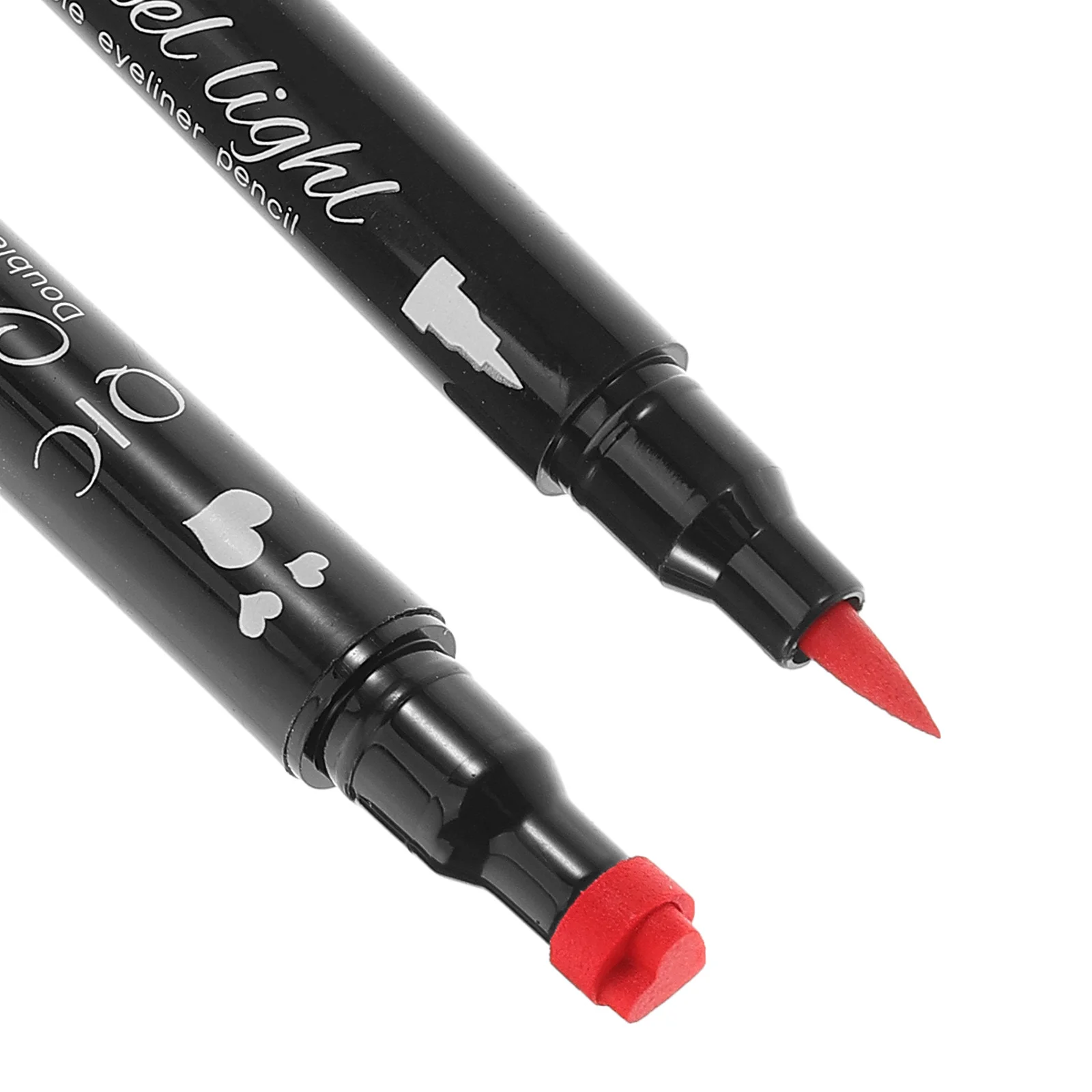 Lápiz Delineador de ojos líquido rojo resistente al agua, herramienta de maquillaje de ojos de secado rápido de larga duración con sello de corazón para uso fino