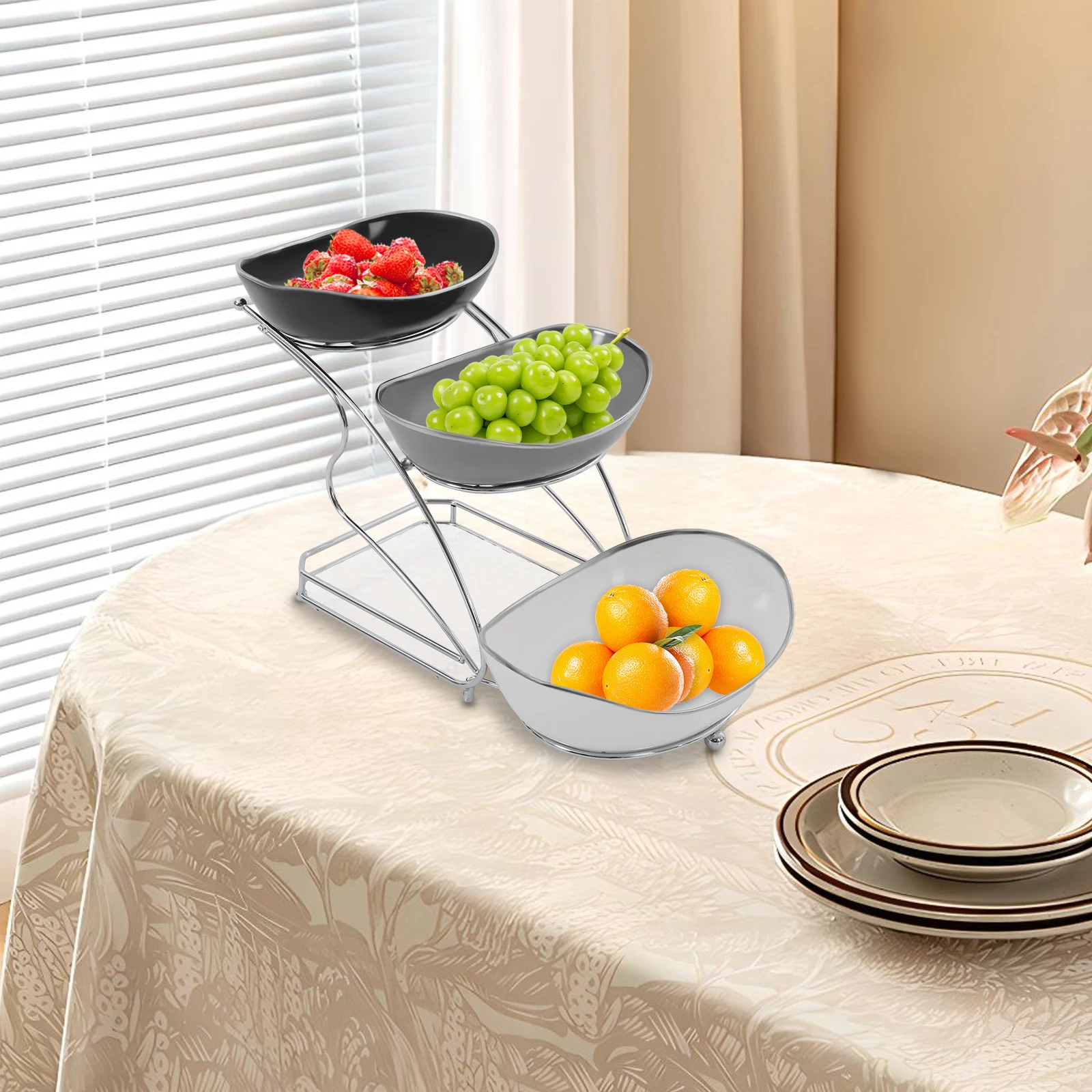 Piatto a 3 livelli per snack, - Food Snacks Basket recensione e prezzo