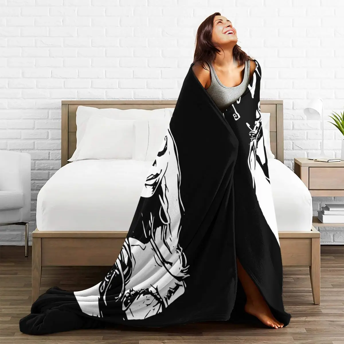 Corpse Bride Emily Blankets Flannel Autumn/Winter Breathable Warm Throw Blanket for Bedding Office Bedspreads