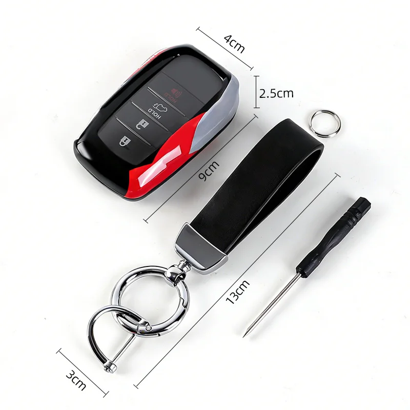 

Чехол-футляр для ключа из ABS+TPU для Toyota Camry, Corolla, Prado 120, RAV4, Kluger, Previa, FJ Cruiser, Land Cruiser