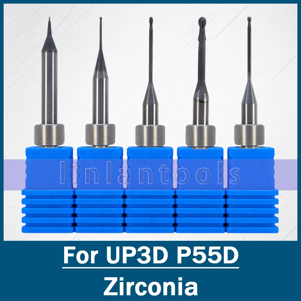 Drill Bits Compatible with UP3D P55D CAD/CAM with Magnetic Ring for Zirconia, PMMA, Wax, PEEK