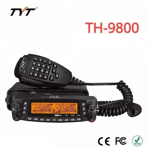 TYT TH-9800 Plus 워키 토키 50W 자동차 모바일 라디오 방송국 쿼드 밴드 29/50/144/430MHz 듀얼 디스플레이 장거리 스크램블러 TH9800