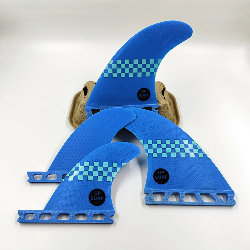 UPSURF FUTURE-Short Board Fin G5 + GL, Quilhas Quad Fin Performance, Glass Fiber Surfboard, Fin Board Fin Funboard Plaid Pattern