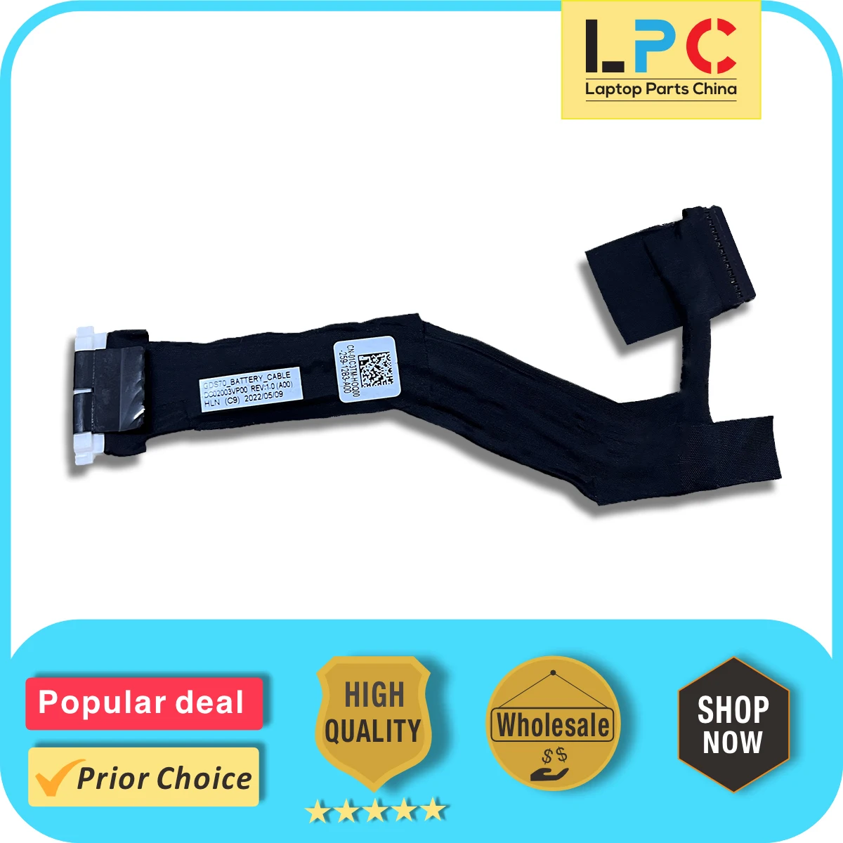 Battery Cable for Dell Alienware X17 R1 X17 R2 New Laptop Battery Connector Flex Cable 1C3TM GDS70 DC02003VP00