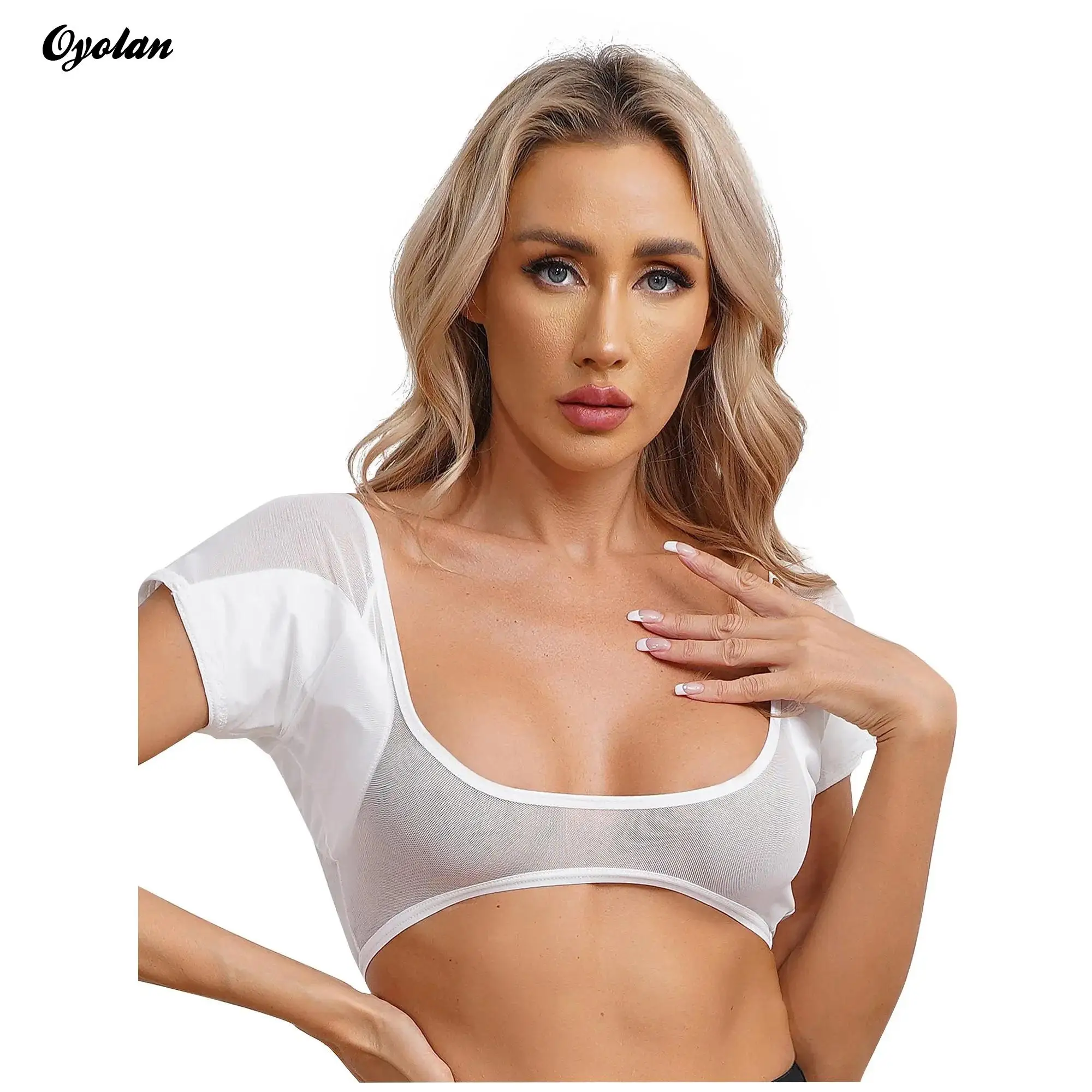 

Womens Sweat Guard Mesh Vest Tops Underwear Underarm Armpit Sweat Pads Crop Top Washable Sweat Shield Vest Gym Fitness Costumes