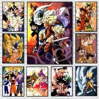 Classic Bandai Anime Dragon Ball HD Poster Goku Gohan Vegeta Piccolo Friza Retro Canvas Painting Print Wall Art Children Gift
