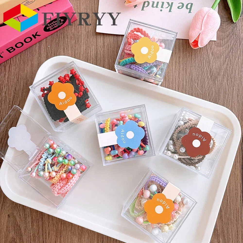 

12PCS Cartoon Candy Colorful Hair Ties Girls Solid Hair Rubber Bands Cute High Elasticity Headwear for Kid Baby Hair Accessories