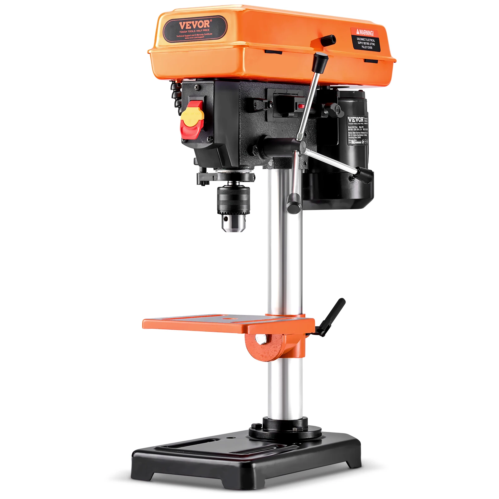 VEVOR 8 in Benchtop Drill Press 2.3A Induction Motor with 750 / 1140 / 1740 / 2340 / 3200 RPM Adjustable Speedfor Wood Metal