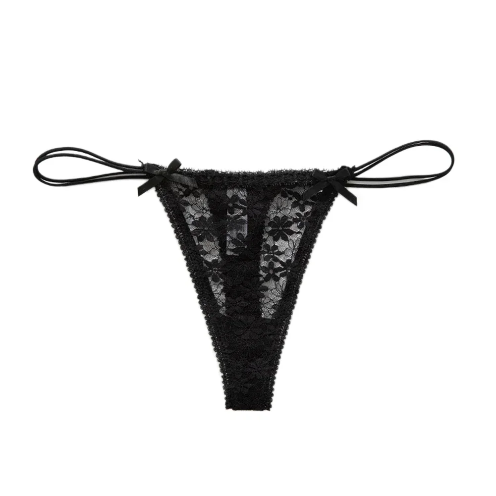 Women\'s Sexy Thong Suspender Lace Bowknot Low Rise Panties