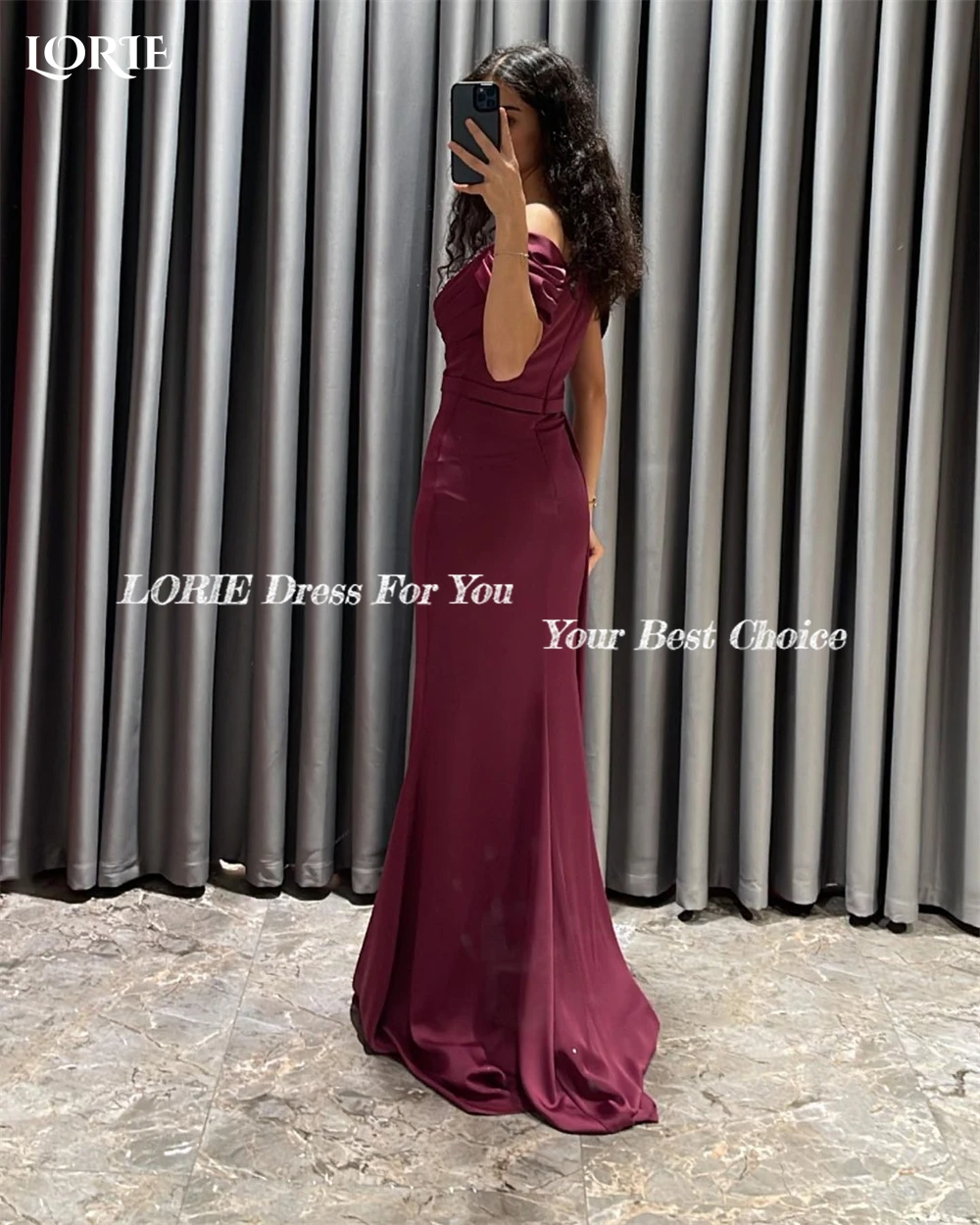 LORIE Glitter Mermaid Evening Dresses Off Shoulder Pleats Backless Celebrity Prom Dress For Wedding Bridesmaid Party Gowns 2023