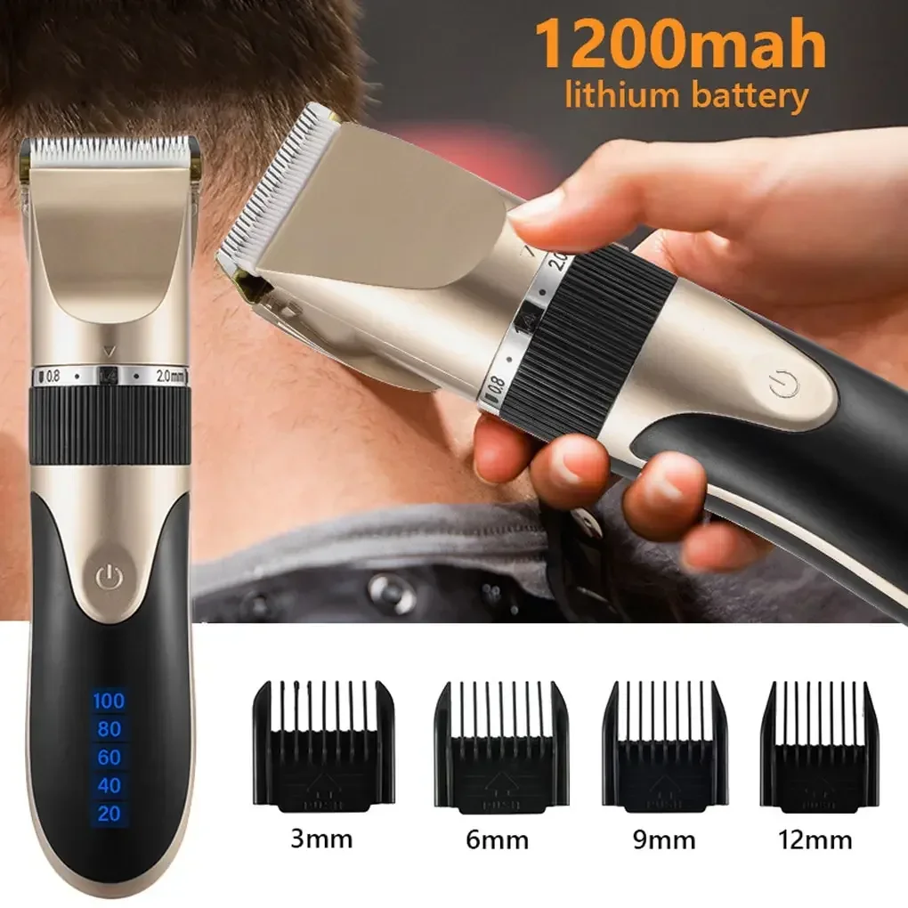 

Professional Low Noise Adult Kid Haircut Hair Clipper Men's Barber Beard Trimmer Rechargeable Hair Cutting Machine Ceramic Blade