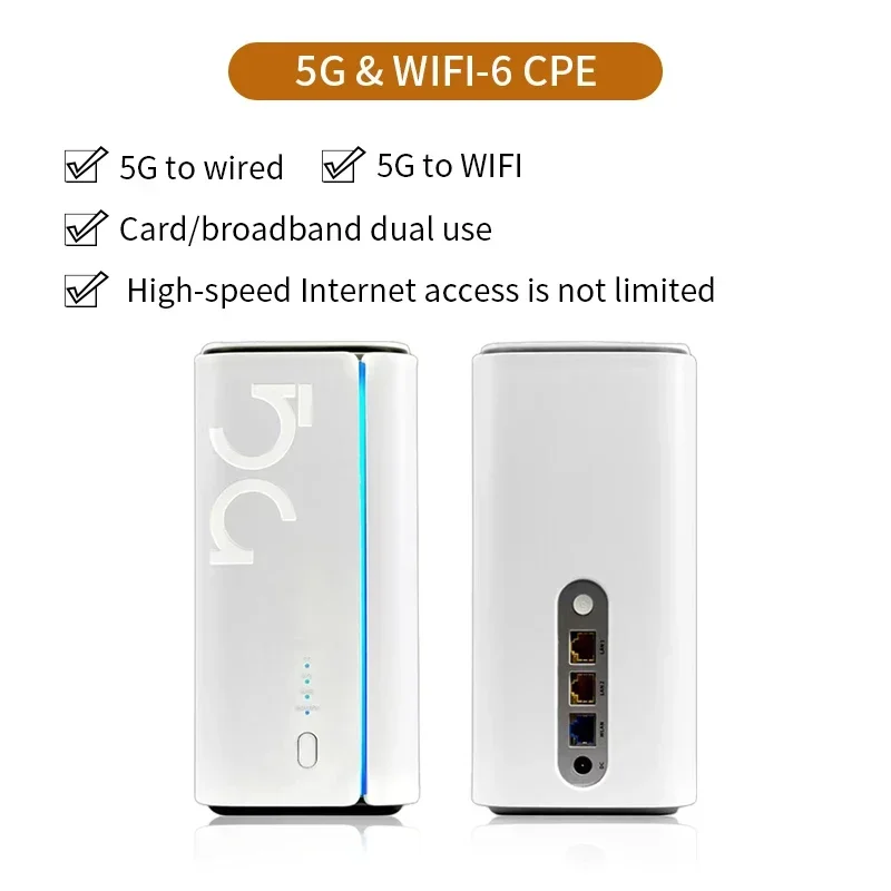 

CPE WIFI 6 Dual Band LAN Port Sim Card Slot 5g Sim Modem Router