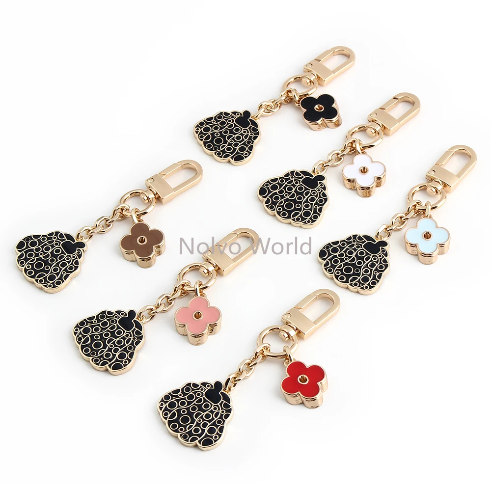2/4/15PCS Pumpkin/Plum blossom Shape 100x35mm Key Chain Bags Car Key Pendant For Handbag Keyholder Purse DIY Gifts Accessories