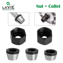 LAVIE 1PC 3 Pcs Set Collet 6mm 6.35mm 8mm Collets Chuck Engraving Trimming Machine Electric Router Milling Cutter Accessories