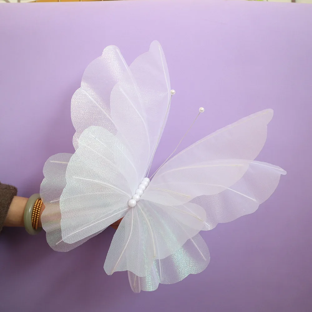 Solid Color Silk Butterfly Display Window Beautiful Simulation Of Flower Activity Layout Guiding Wedding Decoration Props
