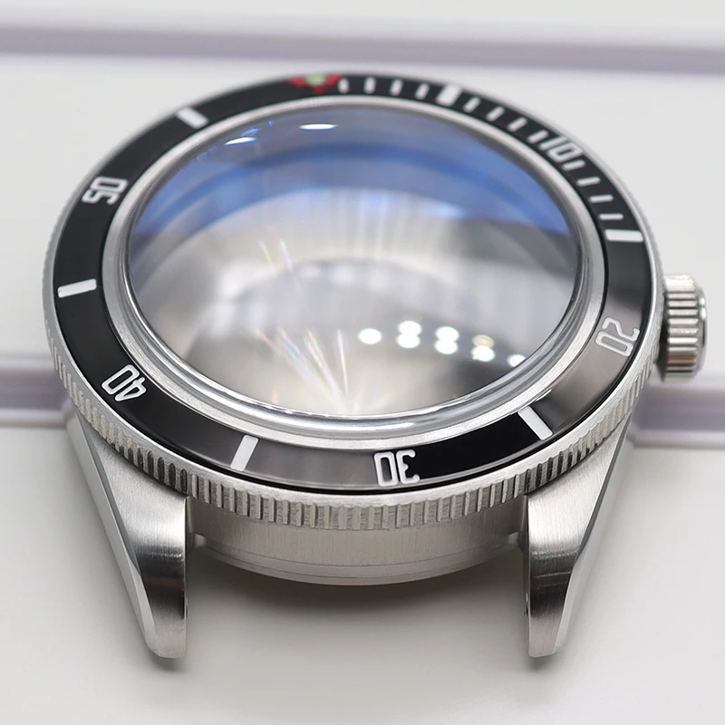 38mm Herren-Uhrengehäuse aus 316L Edelstahl mit gewölbtem Saphirglas, wasserdicht, für NH35 NH36 NH38 4R36 Uhrwerk-Reparaturteile – Detail 3