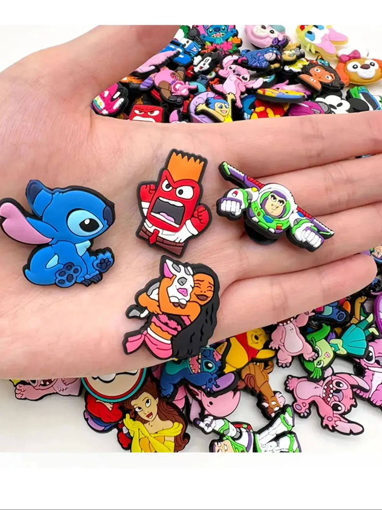 Random 10-100Pcs Disney Series Shoe Charms For Sandals Beach Bags, DIY Shoe Decorations Accessories Shoes Pins Christmas Gifts image 2