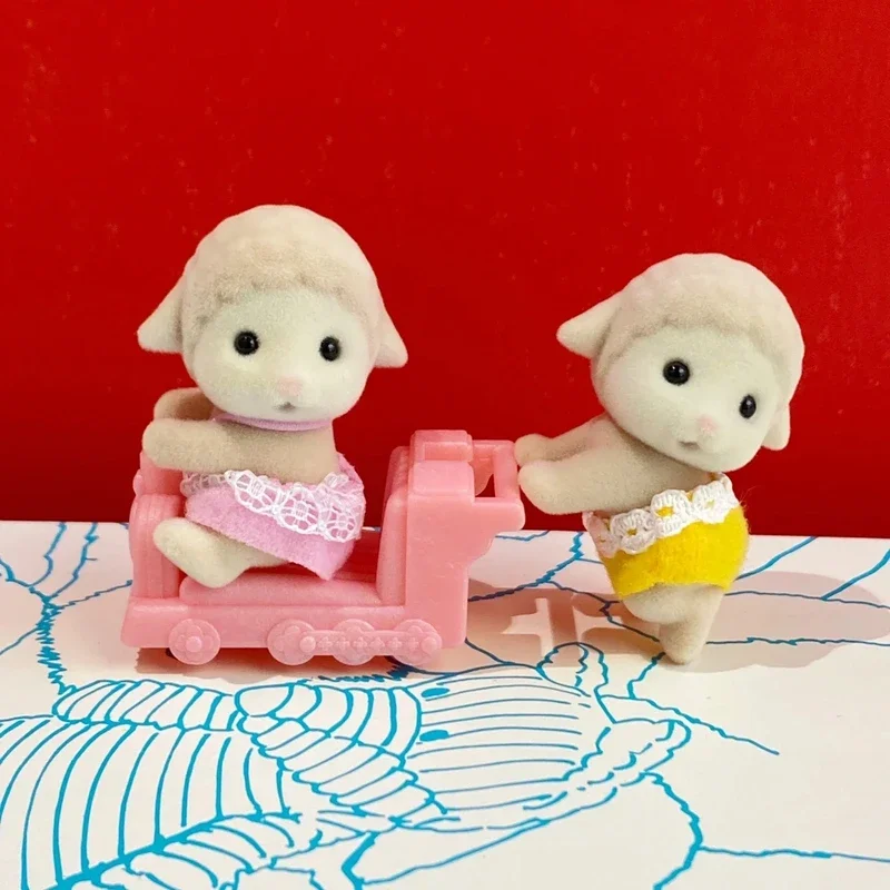 عائلات سيلفانيان سلسلة المفاتيح العمياء اكسسوارات أرقام الأصلي لعبة فتاة ألعاب أطفال للأطفال الأغنام الدب الأبيض التوائم عائلة الغابات #6