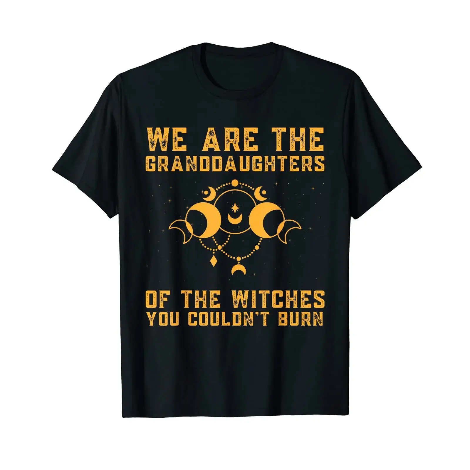 T Shirt with German Text Wir sind die Enkelinnen der Hexen du nicht verbrannkonnte vintage Washed Stylish homme Breathable