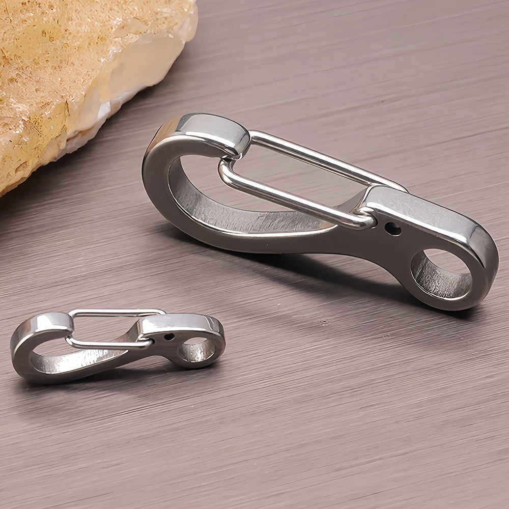 Edelstahl-Federkarabiner Mini-SF-Auslöseclips Schnallen Rucksack-Kletterkarabiner Schlüsselanhänger Camping-Flaschenverschlüsse – Detail 4