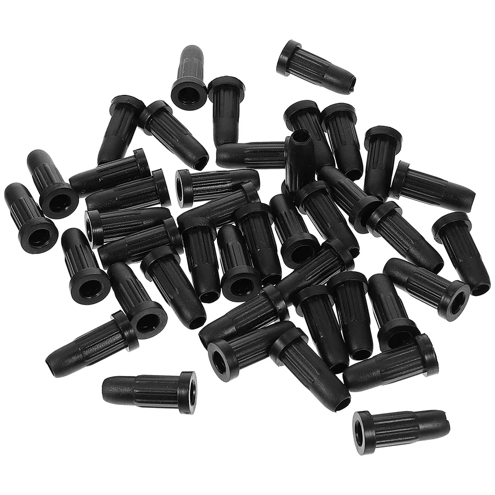 

40Pcs Computer Desk Chair Leg Floor Protectors Black Nylon Covers Anti-Skid Furniture Feet Protectors for Home