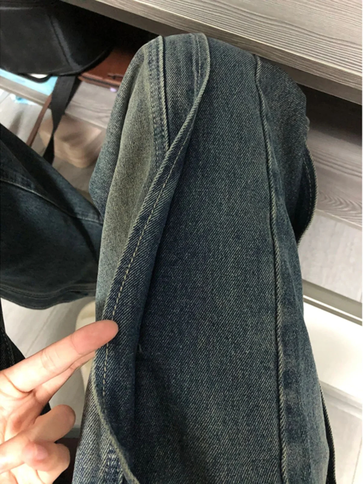 

Deep Blue Vintage Denim Jeans Men's American High Street Sle Micro Flared Clean Fit Logging Pants Straight Leg Jeans