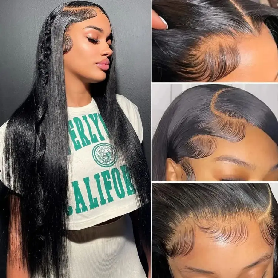 

13x4 13x6 HD Lace Front Wigs Human Hair Pre Plucked For Women Straight Remy Human Hair 180 Density 4x4 Lace Closure Hair Wig
