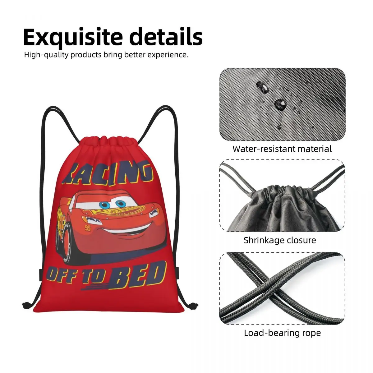 Custom Lightning McQueen Drawstring Backpack Women Men Gym Sport Sackpack Foldable Cars Shopping Bag Sack