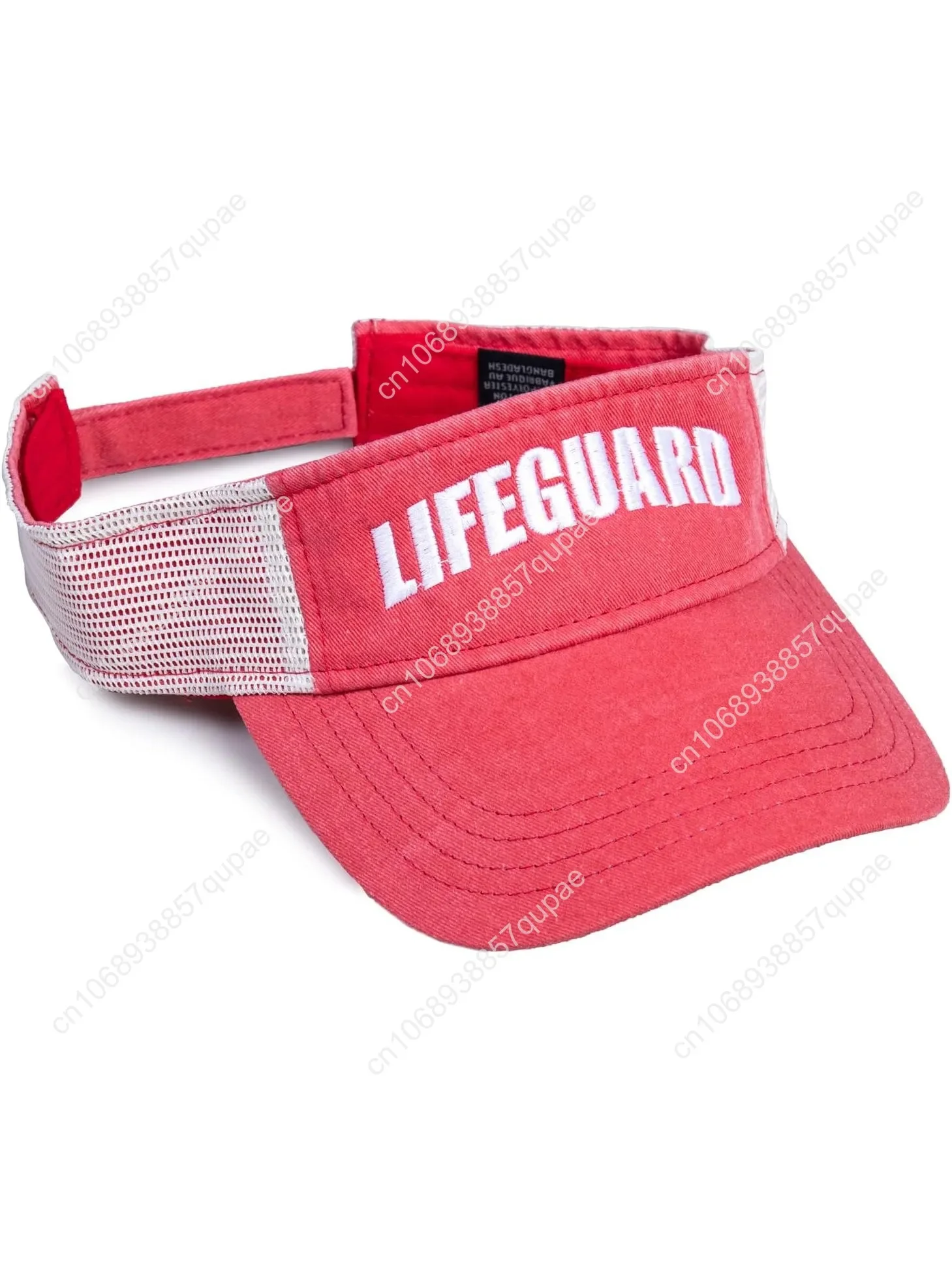 

Ann Arbor T-shirt Co. Lifeguard Visor | Professional Guard Hat Red Sun Cap Men & Women Costume Uniform - Red/White