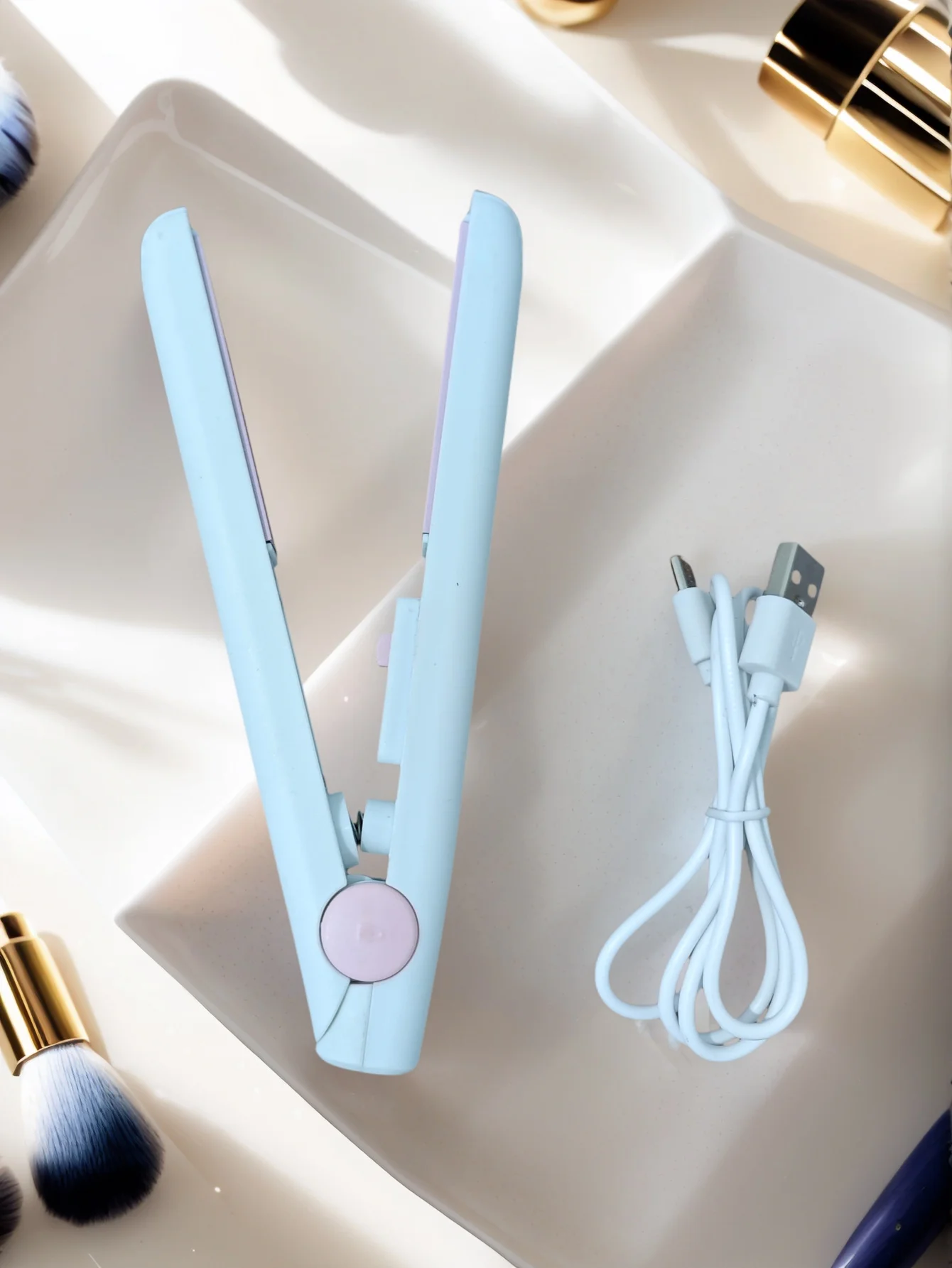 Plancha de pelo 3 en 1, plancha plana de alta calidad, peine caliente, mini plancha de pelo profesional y herramientas de estilismo de rizador