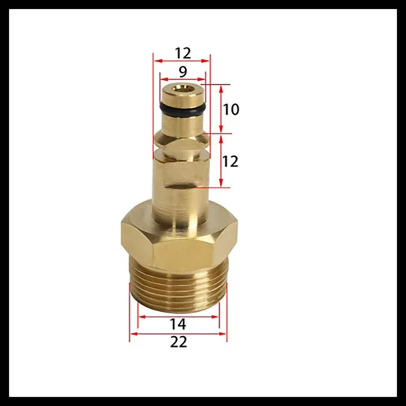 High Pressure Washer Gun Hose Wash Extension Pipe M22 Brass Adapter Quick Connector Converter Fitting Karcher Pressure Washer