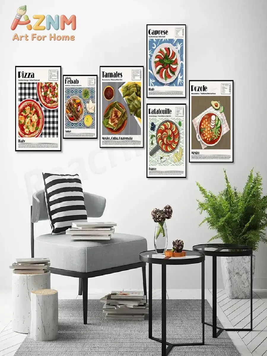 Russian Okroshka Korean Ginseng Chicken Soup Adana Kebab Hummus Appetizer Tamales Mexican Main Dish  Food Poster