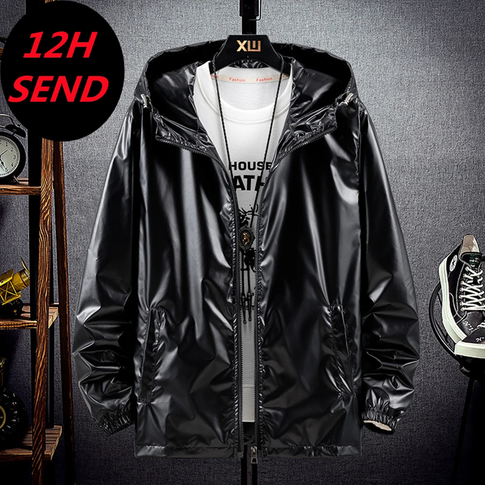 2023 NEW Men's Jacket Full Reflective Elongated Jacket Autumn Winter Hip Hop Shiny Windbreaker Man Reflect Light Casual Coat