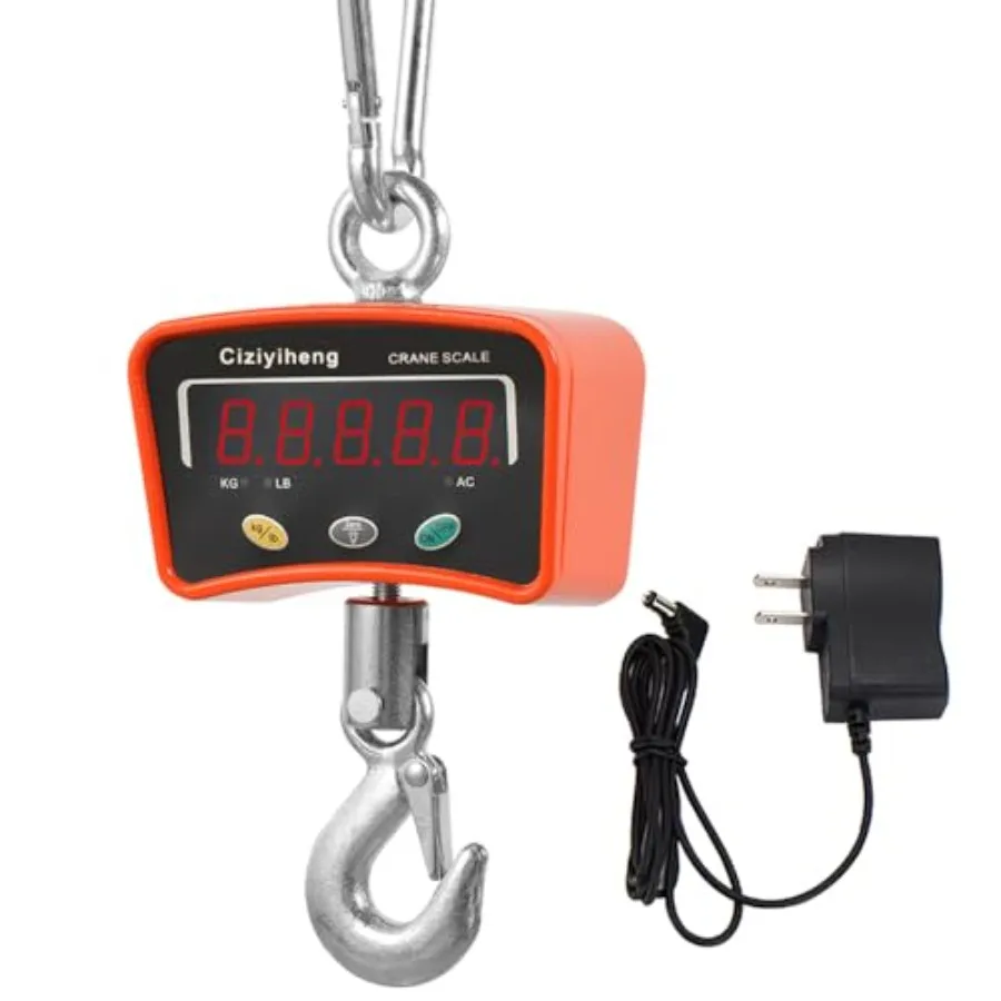 

Industrial crane scale for farm weighing, ABS plastic body, black color, precision sensor with 500kg/1100lb capacity