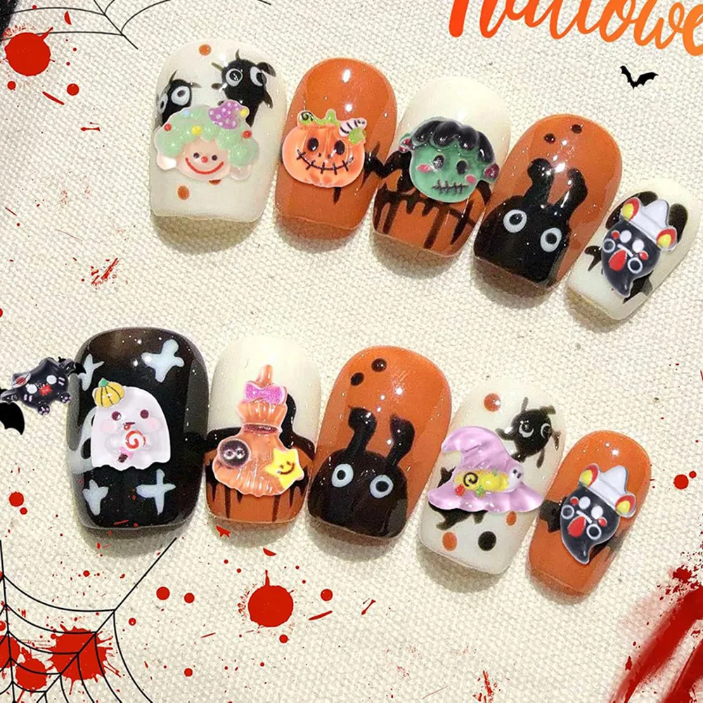 50Pcs Halloween Nail Art 3D Assorted Supplies Cute Pumpkin G