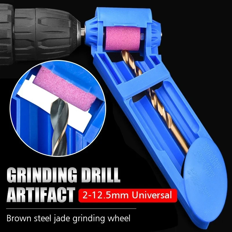 SenNan 2.0-12.5mm Portable Drill Bit Sharpener Corundum Grinding Wheel Bit Tool Twist Drill Bit Sharpening Machine Hand Tool Set