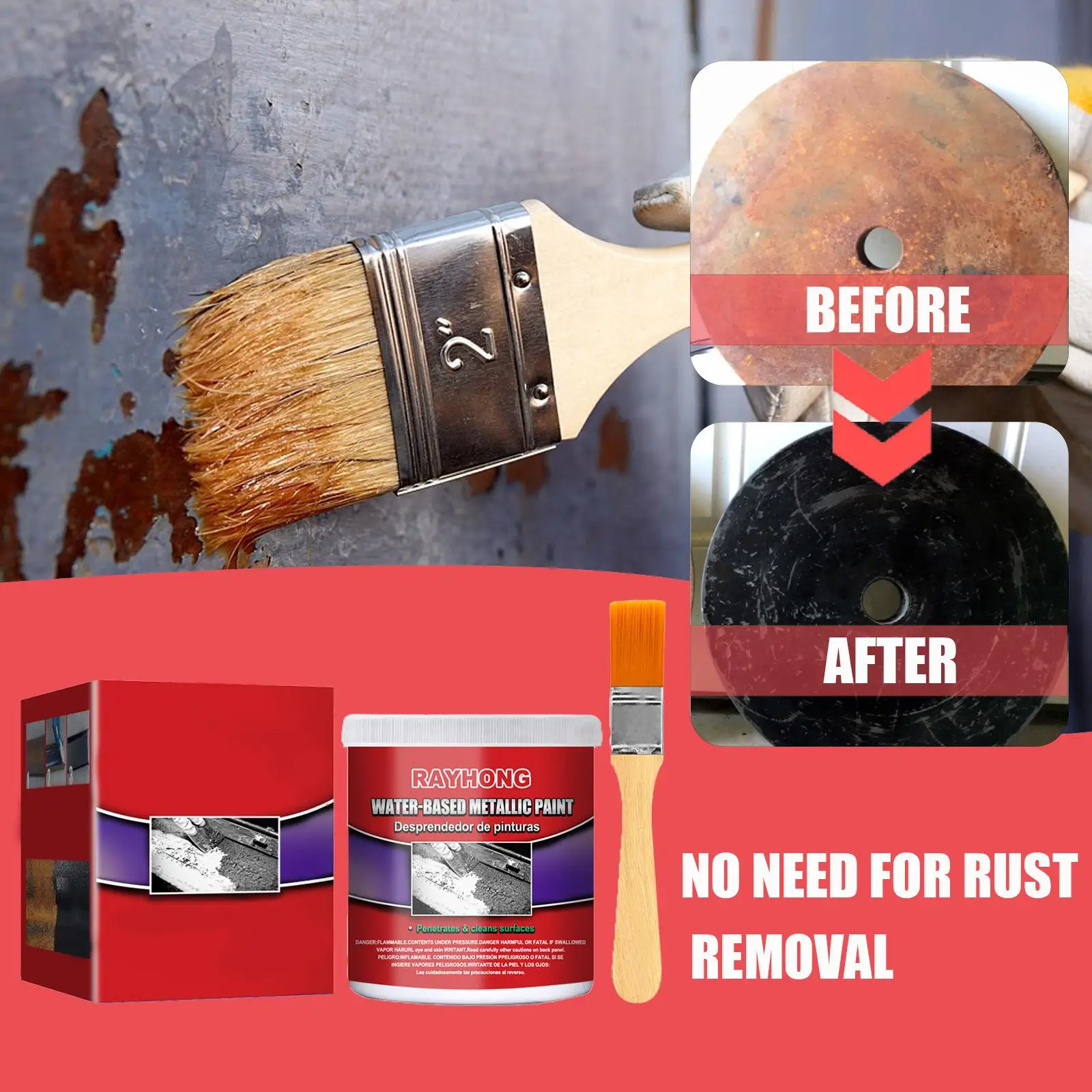 100ml Water based Metal Rust Remover Anti Rust Derusting for Car Truck Rust Proofing Protection 100ml Car Chassis Rust Converter