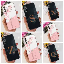 For Samsung Galaxy A13 A14 5G Case Fashion Letter Flower TPU Soft Silicone Cover For Samsung A 13 A14 A 04S Phone Case Funda