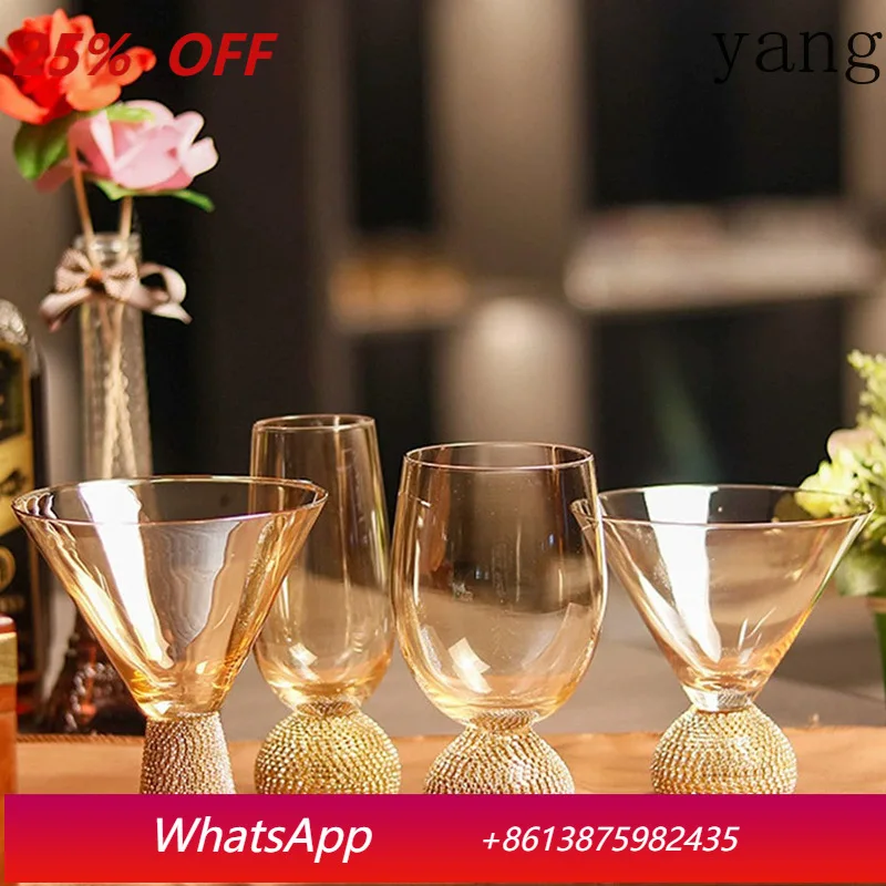 Light luxury European diamond glass wine glass, high value, diamond-wrapped red wines pirit cup, high-end whisky