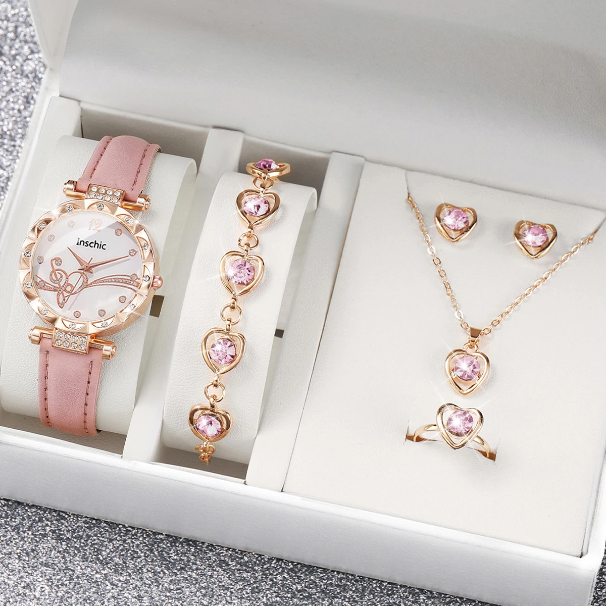 Analog Quartz Wristwatch with Bracelet Set - Gift for Her Enchanting Collection Women main image 3