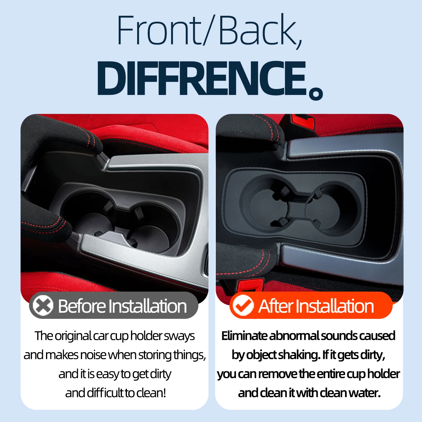 Para 2022-2025 honda civic fl5 silicone adesivo copo capa centro de controle anti deslizamento e à prova de vazamento copo esteira interior automotivo