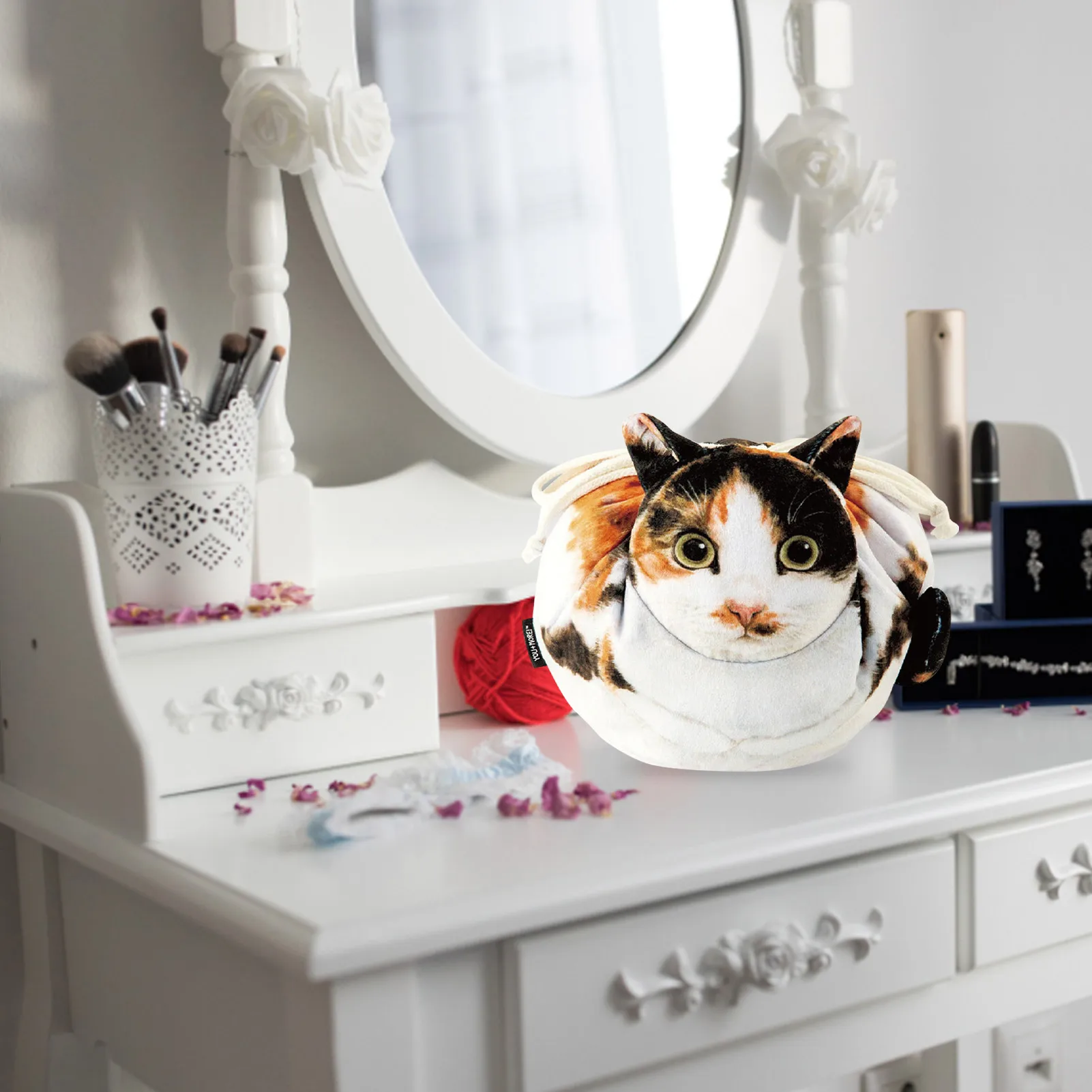 Borsa per il trucco a forma di gatto borsa da toilette a forma di gatto Funny Kitties borsa per il trucco borsa per monete cosmetica da viaggio con