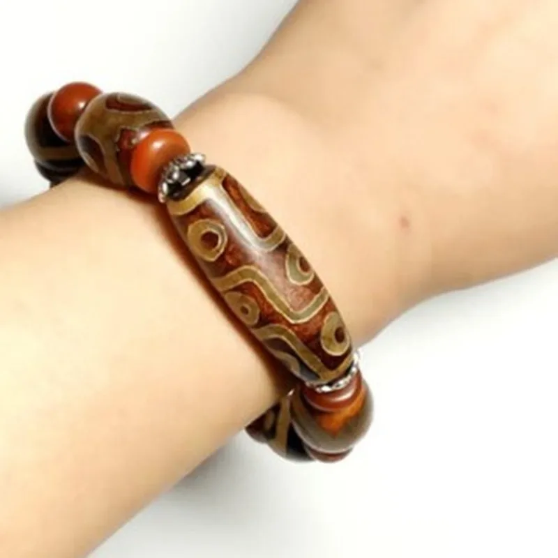 Tibetan Buddha Agate Bracelet Nine-Eye Sky Beads