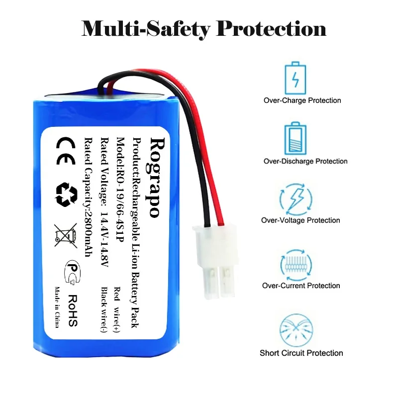 New 14.4V 2800mAh Li-ion Battery Pack PVCR-0930 For Polaris PVCR 0930 SmartGo Robot Vacuum Cleaner Accumulator