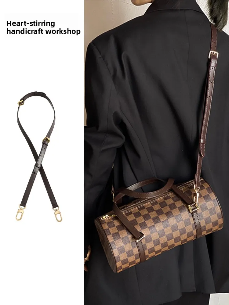 crtsmanip-handmade-old-flabillon-30-cylinder-bag-26-diagonal-oulder-strap-middle-aged-plaid-brown-strap-bag