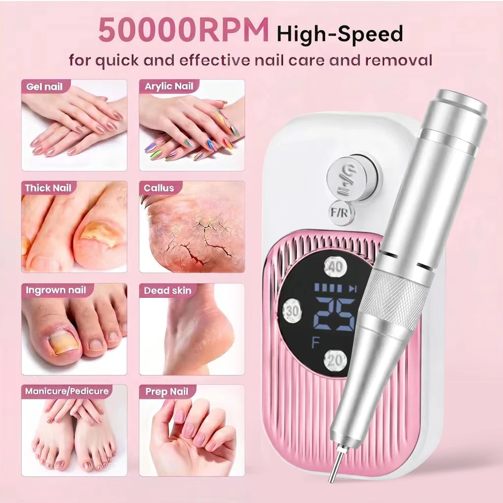 50000RPM High-Speed Electric Nail Drill for Acrylic Nails 30S Quick Removal Low Noise Long-Lasting Manicure And Pedicure Tool view 4