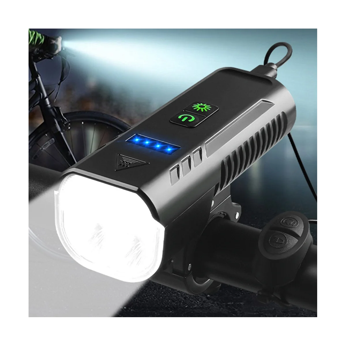 Bicicleta faróis exterior brilhante iluminação noite equitação lanterna, mountain bike chifre luz impermeável equitação roupas