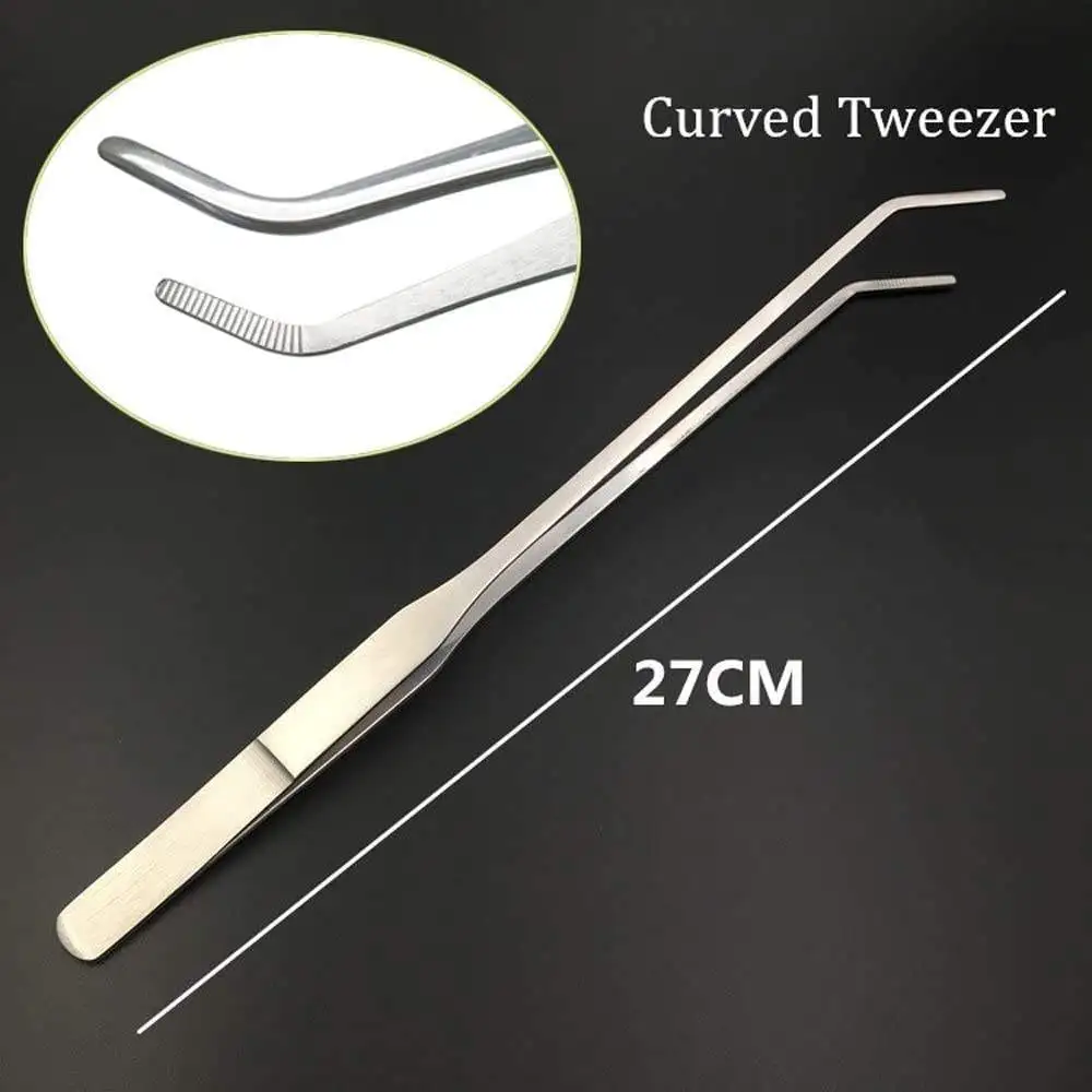 1pc Gerade/Ellenbogen Edelstahl Tank Pinzette Zangen Aquarium Werkzeug Aquarium Wasserpflanzen Pinzette Clip für Reinigung werkzeug – Detail 5