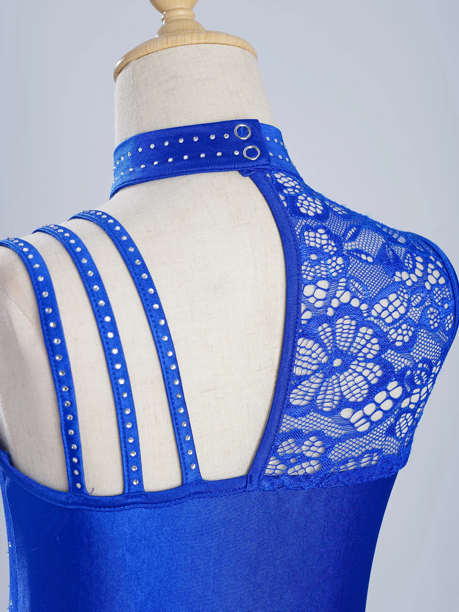 أطفال بنات فستان رقص غنائي بلا أكمام الأزهار الدانتيل حجر الراين يوتار فساتين لشكل التزلج الجمباز البهلوانية الباليه